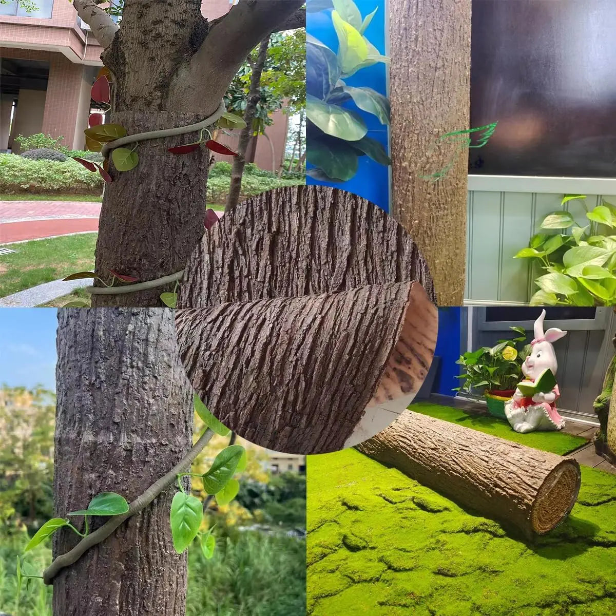 40 × 100cm Artificial Tree Bark Panel – Realistic Faux Wood Texture for Garden, Home & DIY Decoration