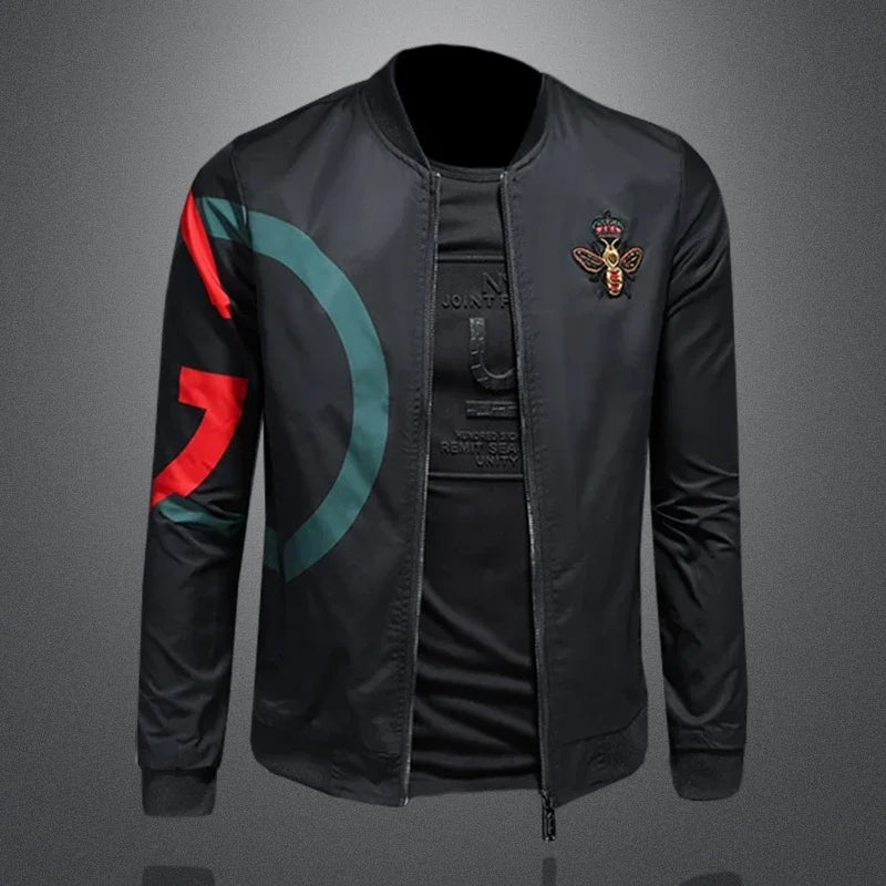 Veste de baseball de luxe pour homme – Blouson bombardier décontracté coupe ajustée