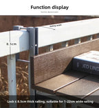 Space Saving Adjustable Height Folding Balcony Table – Hanging Railing Desk for Small Spaces