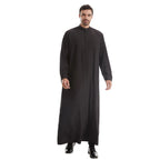 Saudi Islamic Muslim Men’s Jubba Thobe Dubai-Inspired Arab Robe with Zipper-Style Kimono Design