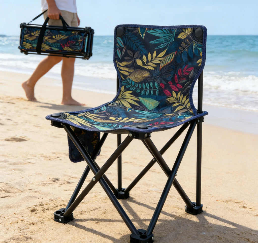 Portable Folding Stool Mini Camping Chair – Lightweight Outdoor Beach Chair with Carry Bag