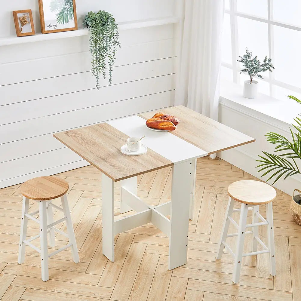 Haodirect Foldable Expandable Wooden Dining Table – Space-Saving Kitchen Table
