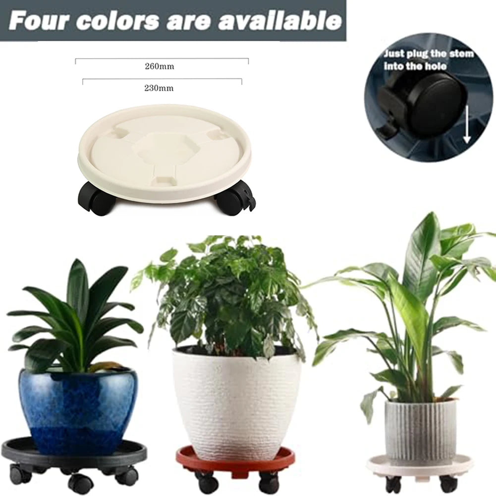 260mm Plant Mover With Wheels Plant Support Roller Universal Flower Pot Wheels Base Movable Tray Plant Stand With Rollers