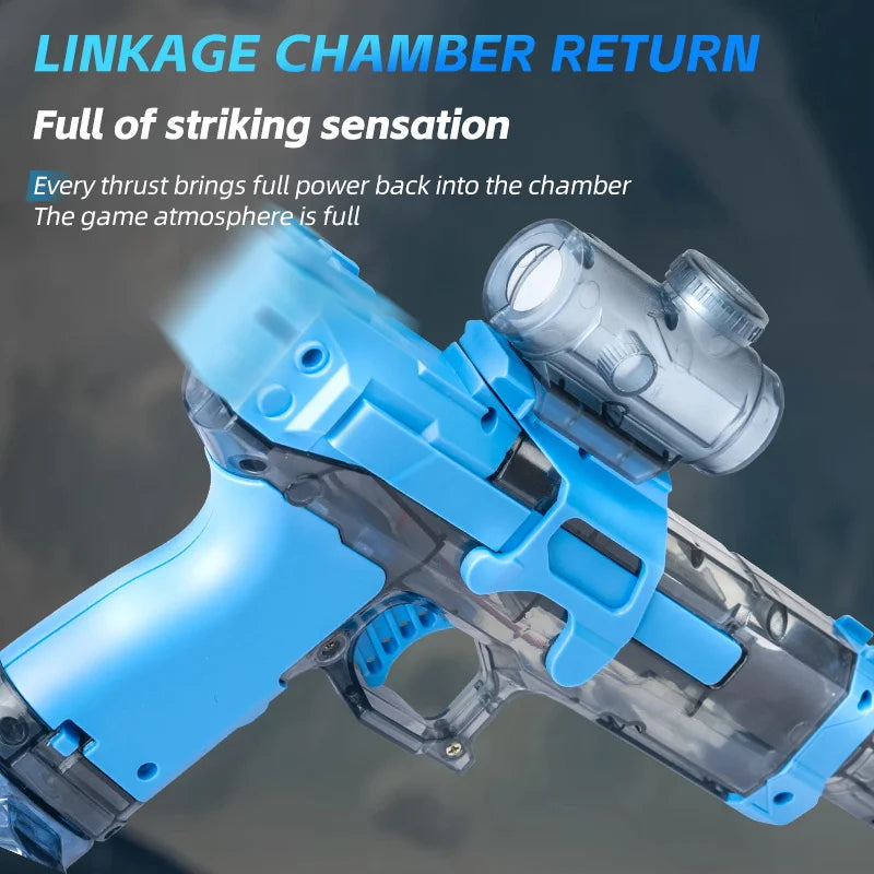 Summer Electric Automatic Water Gun with Flashing Lights & Long-Range Spray