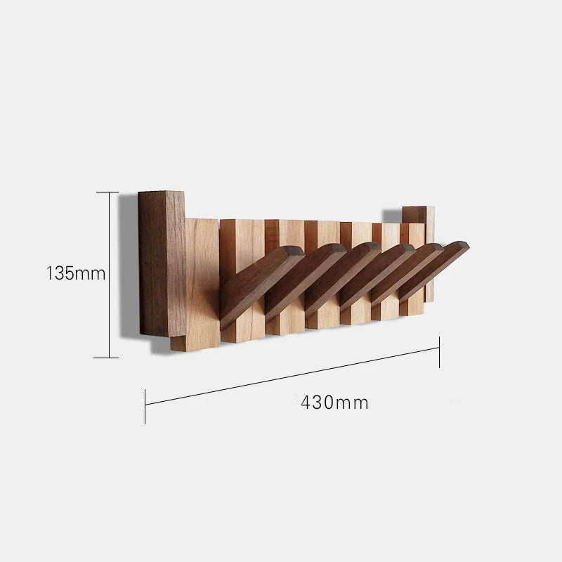 Kledinghaak van walnoothout, wandgemonteerd, verborgen decoratiehaak, opvouwbaar, voor slaapkamerkasten, houten wandplank, woondecoratie
