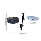 2-in-1 Deck Mounted Bird Feeder with Mesh Tray & Flower Pot Stand – 360° Rotating Feeding Station for Balcony, Deck & Garden Railings