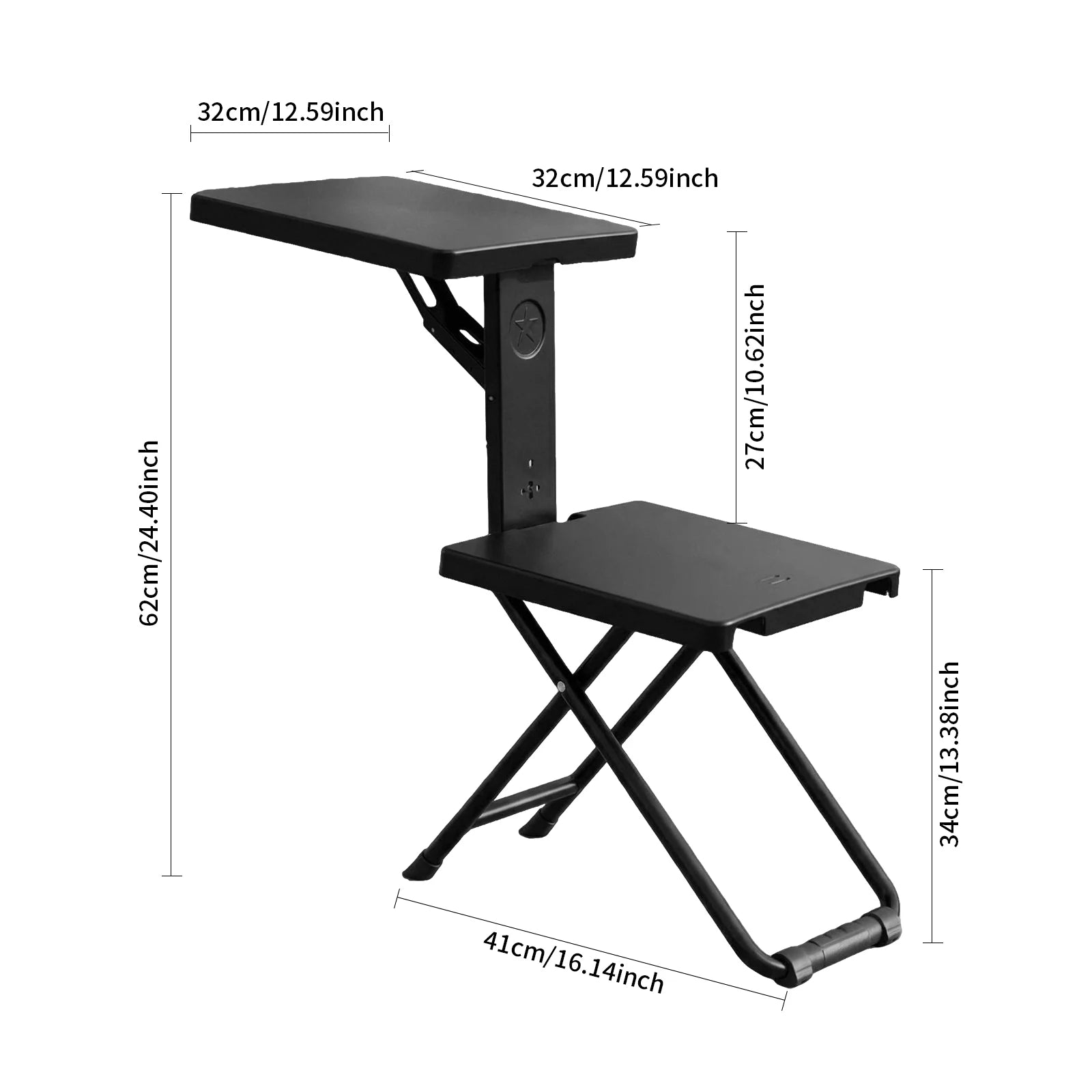 2-in-1 Foldable Seat with Side Table – Heavy Duty Portable Camping & Balcony Chair (150kg Capacity)