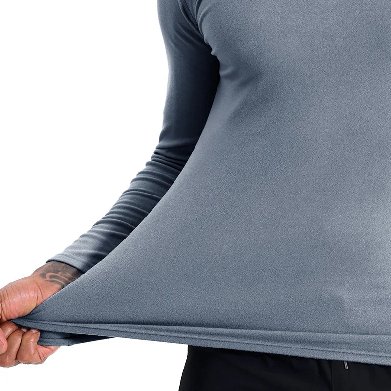 Men’s Plus Size Solid Turtleneck Long Sleeve T-Shirt – Casual Warm Base Layer (Pack of 2)