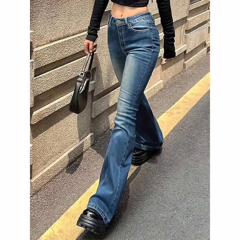 Women’s High Waist Flared Jeans – Stretchy Bootcut Denim Pants