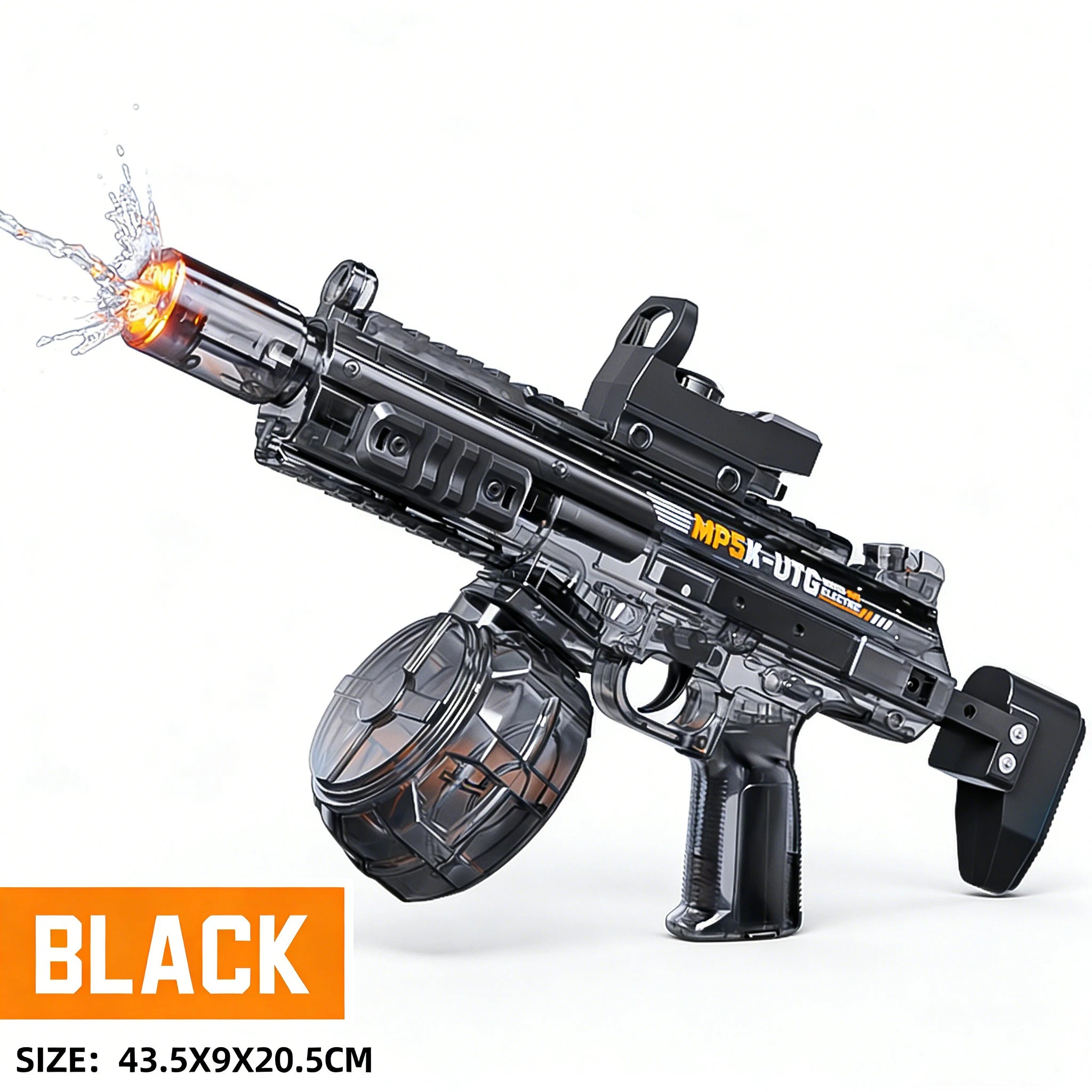 Simulated Recoil Electric Water Gun Toy with Automatic Lights & Water Spray Feature
