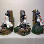 E2 Duck Solar Power Squirrel Resin Patio Fountain Garden Design With Led Light Garden Decoration Outdoor Simulation Decoration