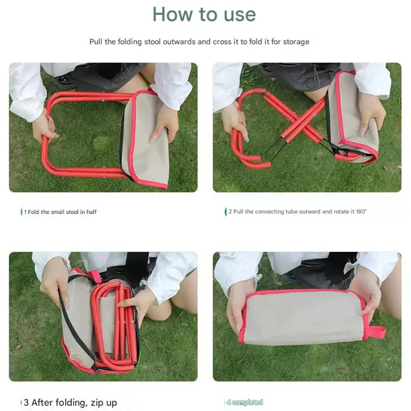 Portable Folding Stool Mini Camping Chair – Lightweight Outdoor Beach Chair with Carry Bag