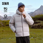 Semir Down Jacket Men 2025 New Winter Waterproof Outerwear Textured Hooded Top Versatile