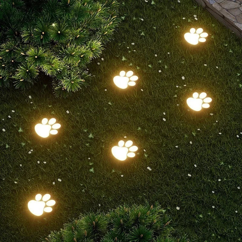 Lampes solaires à LED pour empreintes de pattes d'animaux – Lampes étanches pour allées de jardin extérieures (1-12 pièces)