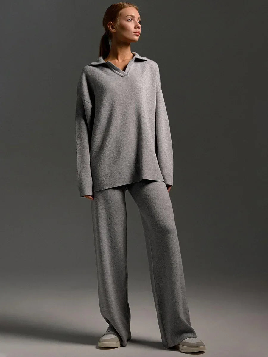 Ensemble coordonné tricoté épais pour femme - Collection Hiver