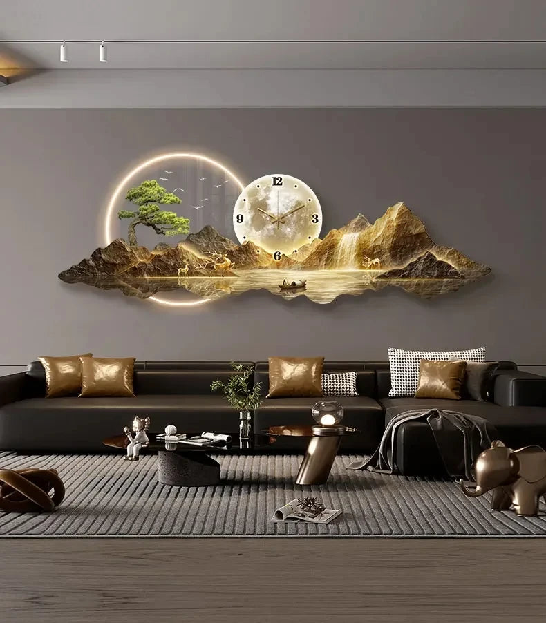 Luxury LED Wall Clock – Silent Nordic Design Minimalist Clock for Living Room & Home Decoration
