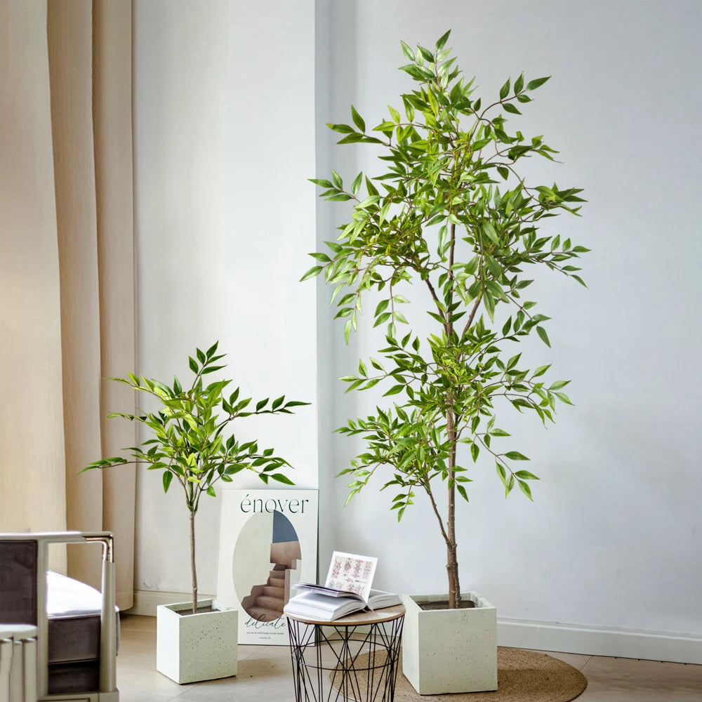 Kunstmatige Nandina Plant van 75-140 cm – Nep Tropische Palm- & Bamboe Bladeren voor Huis-, Tuin- & Kantoordecoratie