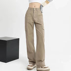 New Women Korean High Waist Straight Leg Jeans