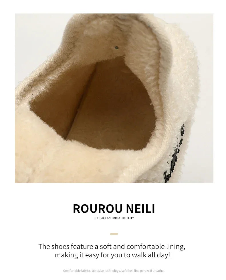 Men's Winter High-Top Plush Slippers – Warm, Lightweight & Non-Slip Indoor Outdoor Shoes