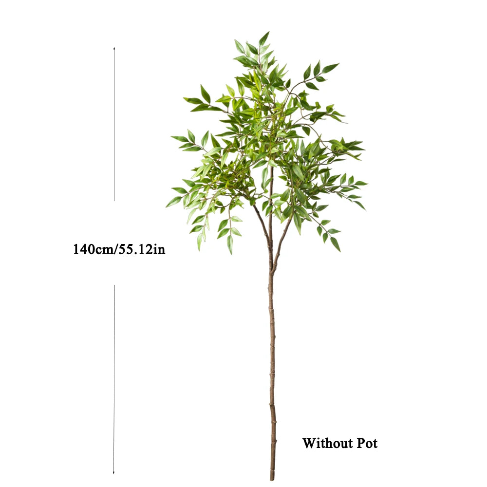 Plante artificielle de Nandina de 75-140 cm – Faux palmier tropical et feuilles de bambou pour la décoration de la maison, du jardin et du bureau