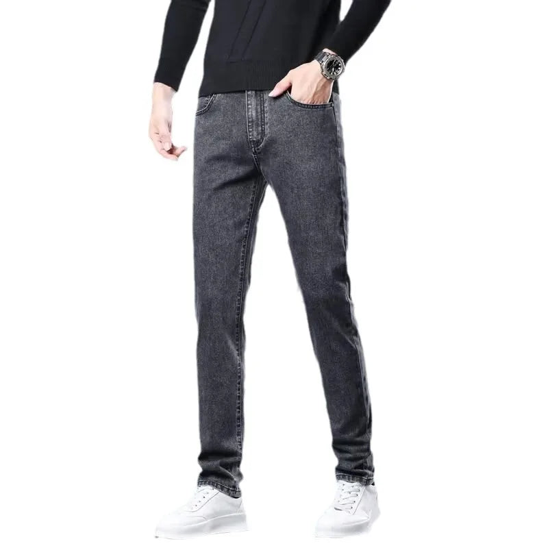 Autumn Summer Denim Jeans for Men – Straight Stretch Regular Fit