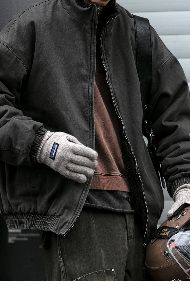 Bird Mountain Japanese Vintage Polar Fleece Jacket – Men’s Winter Streetwear Coat