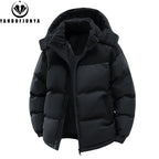 Men’s Autumn Winter Windbreaker Jacket – Warm Casual Parka with Removable Hood & Pockets