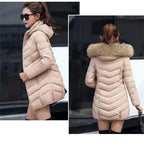 Women’s Winter Warm Fur Collar Parka – Elegant, Slim & Comfortable