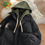 Y2K Splicing Hooded Coat – Two-Piece Korean Streetwear Jacket