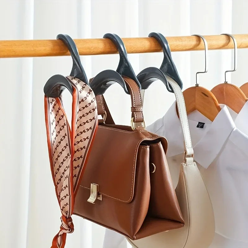 10pcs Space-Saving Hanger Hooks – Wardrobe Organizer for Bags, Scarves & Hats
