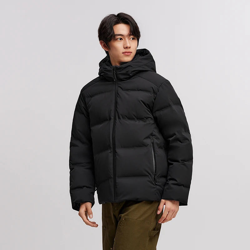 Semir Down Jacket Men 2024 New Winter Waterproof Outerwear Textured Hooded Top Versatile