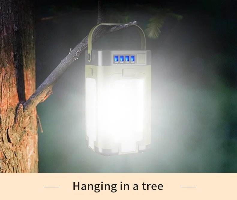 Multifunctional 4-Leaf Foldable Camping Lantern – Solar Rechargeable Outdoor Emergency Light