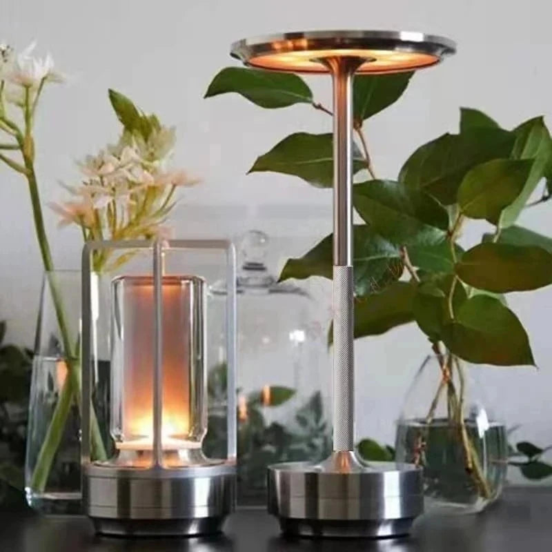 USB Rechargeable Touch Table Lamp – Dimmable Aluminum LED Desk Light for Bar, Restaurant & Home Decor