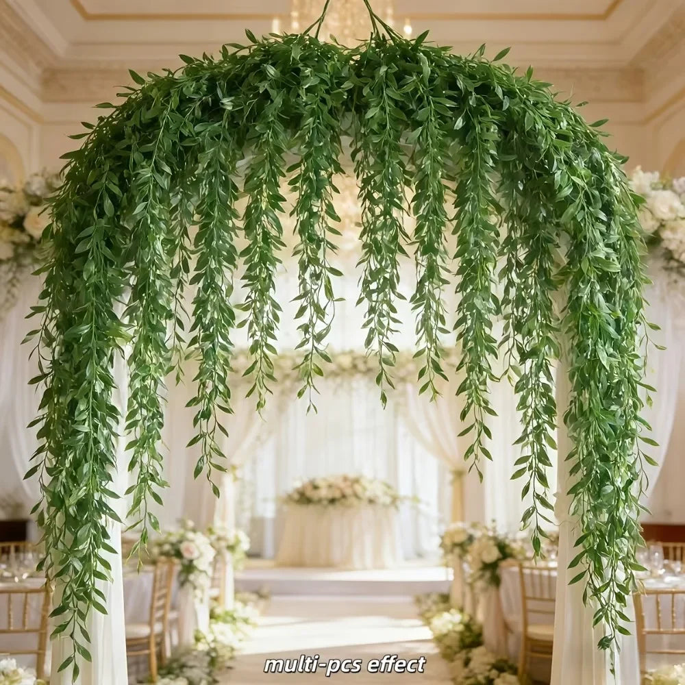 20pcs Extra-Long Deluxe Willow Vine – Artificial Hanging Greenery for Home & Event Decor