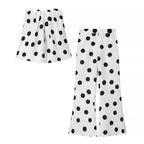 Dames Zomer Mouwloze Rugloze Polka Dot Tweedelige Set – Strapless Top & High-Waist Uitlopende Broek