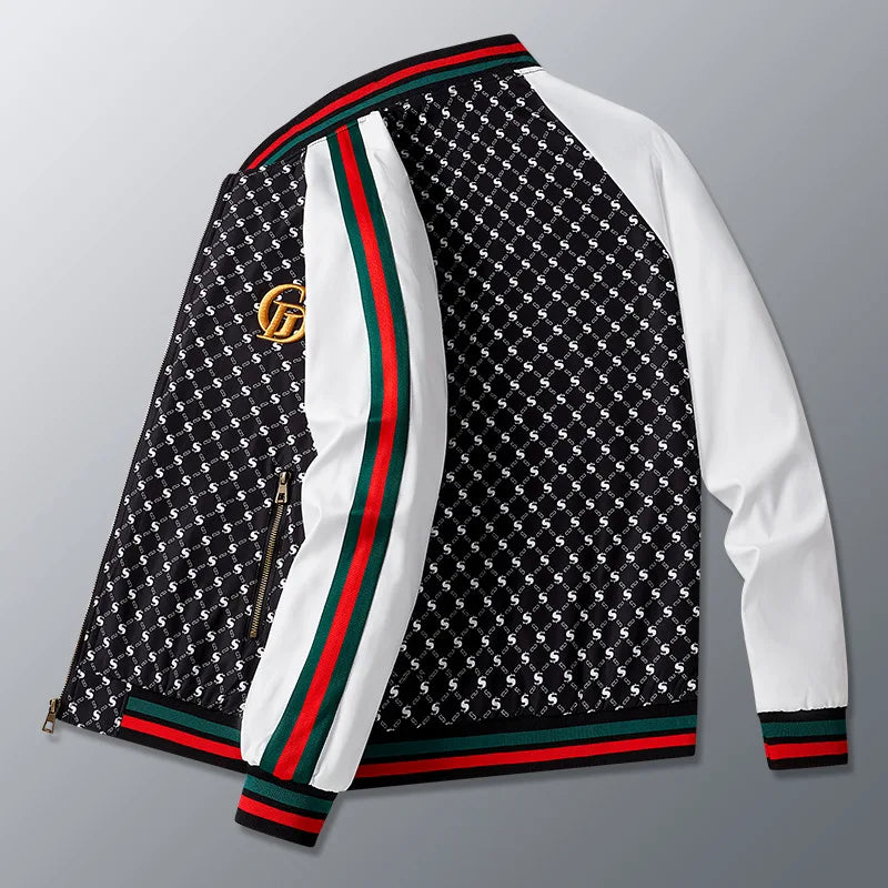 Jacket met kleurblokken voor heren, nieuwe lente- en herfststijl, trendy casual top met baseballkraag, veelzijdige top.