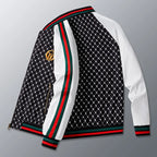 Jacket met kleurblokken voor heren, nieuwe lente- en herfststijl, trendy casual top met baseballkraag, veelzijdige top.