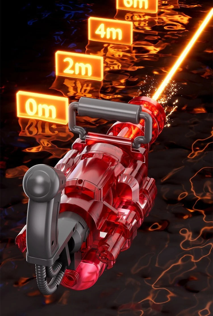 Rotating Spitfire Gatling Electric Water Gun – High-Pressure Continuous Pulse Water Blaster
