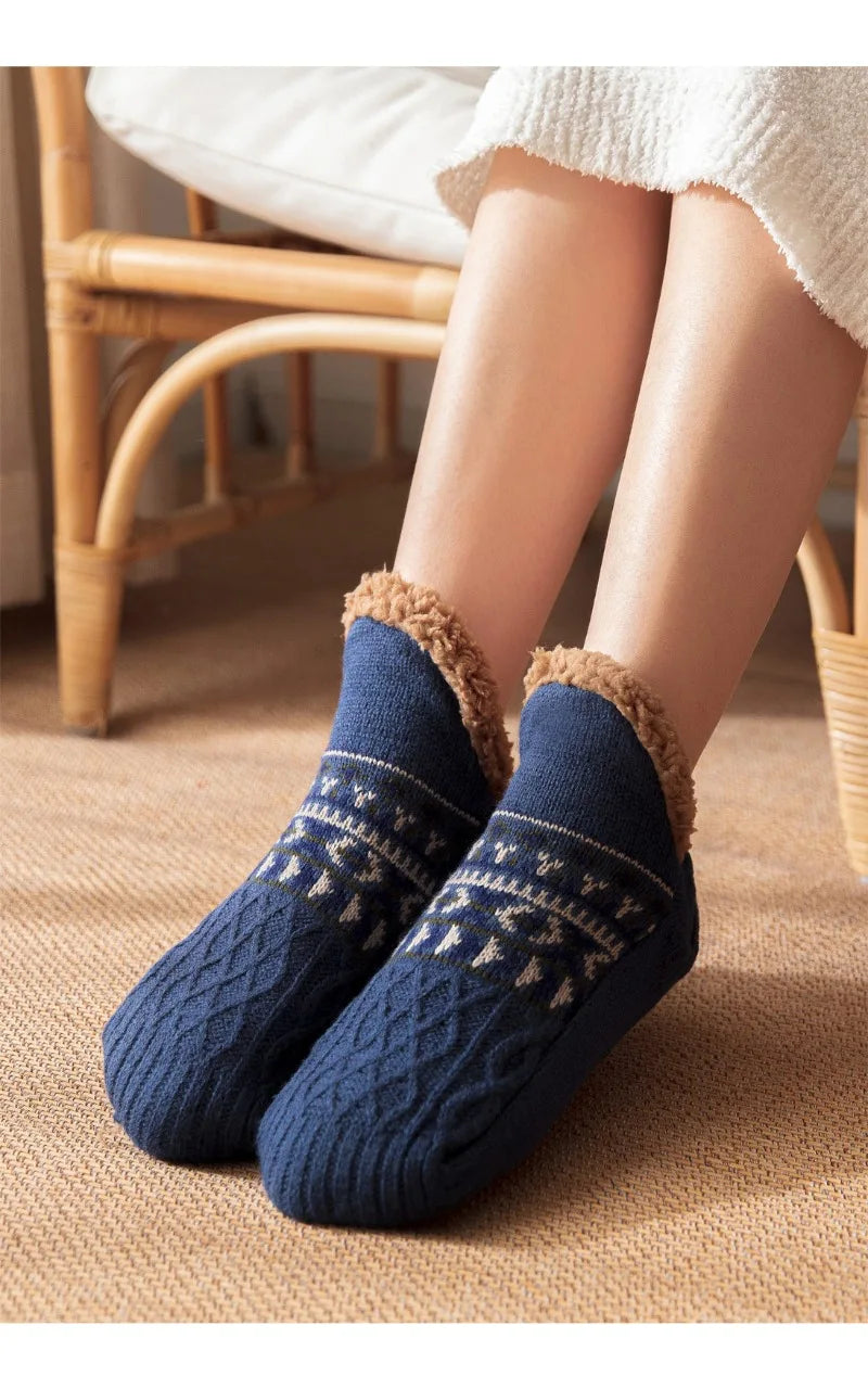 Super Warm Non-Slip Winter Slipper Socks – Fluffy Fleece Home Socks for Men & Women