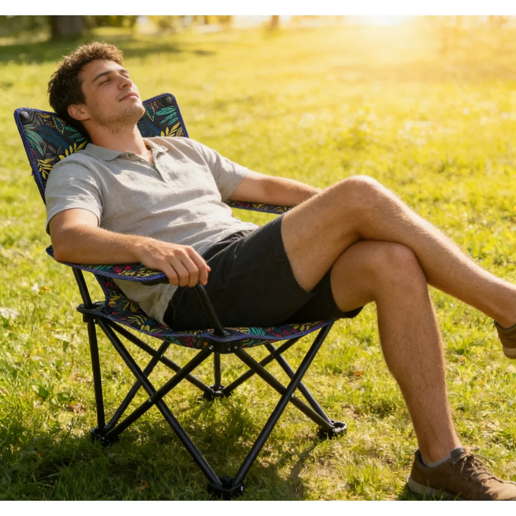 Portable Folding Stool Mini Camping Chair – Lightweight Outdoor Beach Chair with Carry Bag