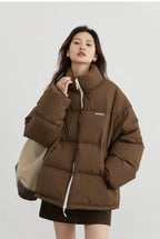 CHIC VEN Women’s 90% White Duck Down Jacket – Autumn/Winter Stand Collar Coat