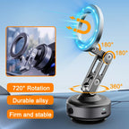 X93 Magnetic Vacuum Phone Holder – Foldable 360° Rotating Electric Suction Mount for Car, Kitchen, Gym & Desk