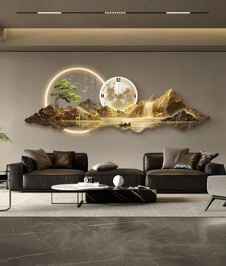 Luxury LED Wall Clock – Silent Nordic Design Minimalist Clock for Living Room & Home Decoration
