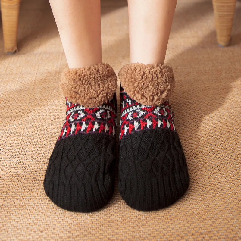 Super Warm Non-Slip Winter Slipper Socks – Fluffy Fleece Home Socks for Men & Women