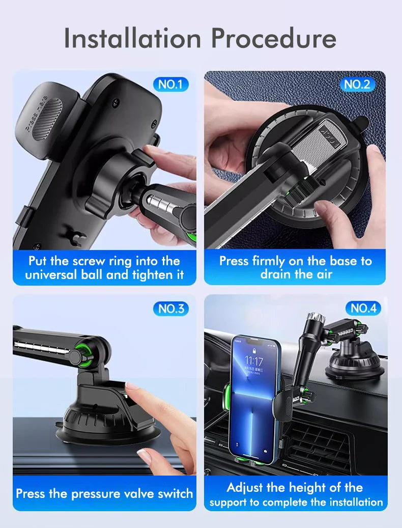 Universal Large Truck Extended Suction Cup Type Car Holder Fixed Shockproof Mobile Phone Stand Big Joint GPS Navigation Holder