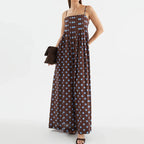 Sexy Off-Shoulder Polka Dot Halter Dress for Women – Backless High-Waist Summer Maxi