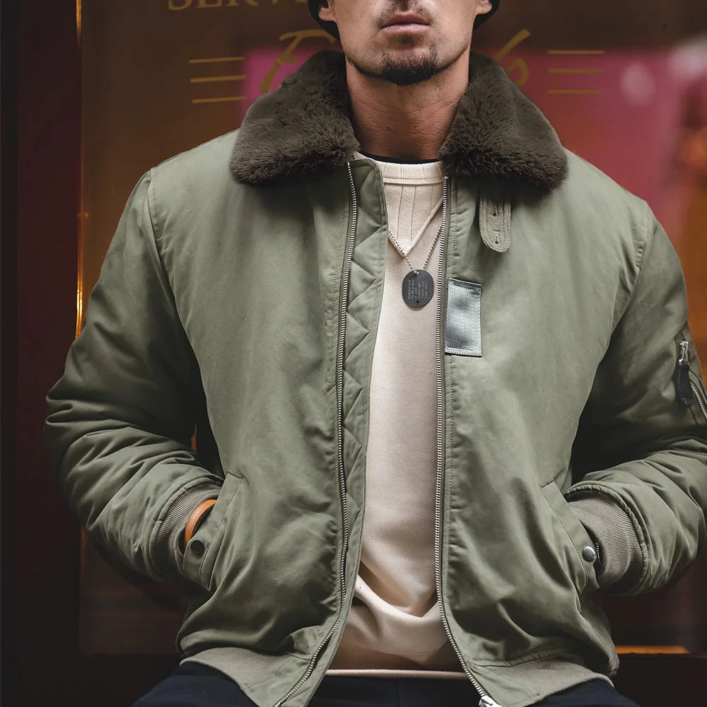 Maden Vintage B15 Bomber Jacket – Men’s Winter Cotton-Lined Coat