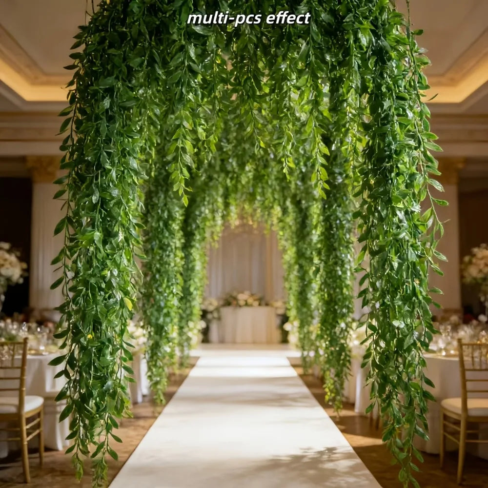 20pcs Extra-Long Deluxe Willow Vine – Artificial Hanging Greenery for Home & Event Decor