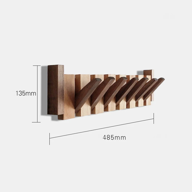 Kledinghaak van walnoothout, wandgemonteerd, verborgen decoratiehaak, opvouwbaar, voor slaapkamerkasten, houten wandplank, woondecoratie