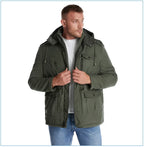 LZLLTT Men’s Winter Parka Jacket – Warm Fleece-Lined Outdoor Cotton Padded Coat
